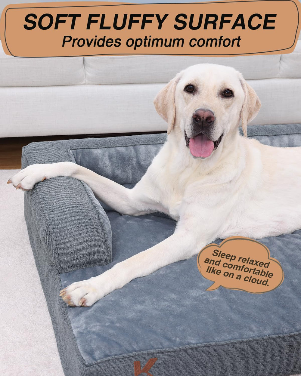 KSIIA Bed light color design aids visibility for aging pets