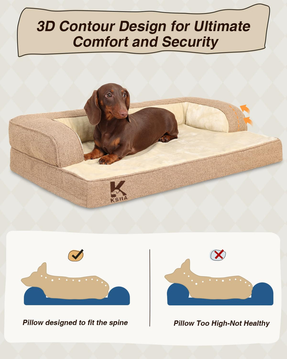 KSIIIA bed with raised edge design acts as headrest for easier standing