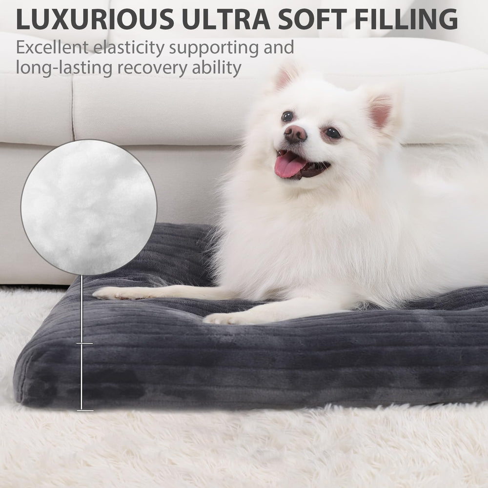 KSIIA dog crate bed anti-slip bottom keeps the mat secure during entry and movement.