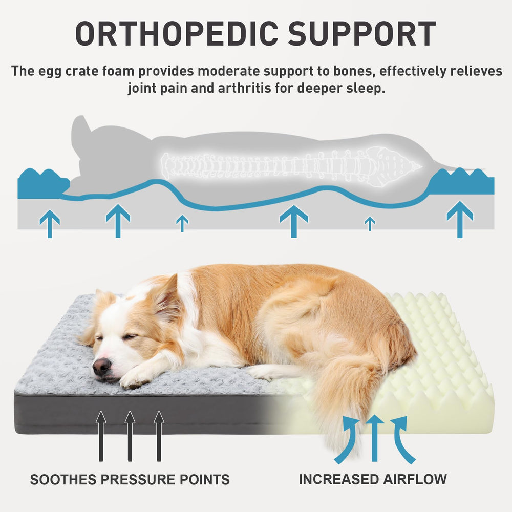 KSIIA dog crate bed removable cover with zipper enables easy machine washing.