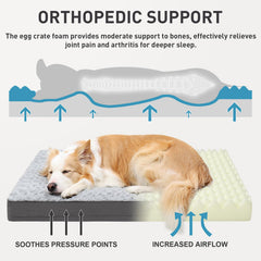KSIIA dog crate bed removable cover with zipper enables easy machine washing.