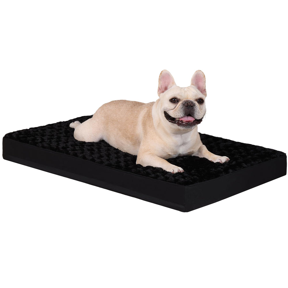 KSIIA dog crate bed rose-velvet close-up shows plush softness