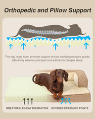 KSIIIA orthopedic bed closeup foam shows egg-crate base for joint comfort potential