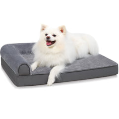 KSIIA orthopedic dog bed with waterproof cover showing protective layer for easy cleanup and foam protection