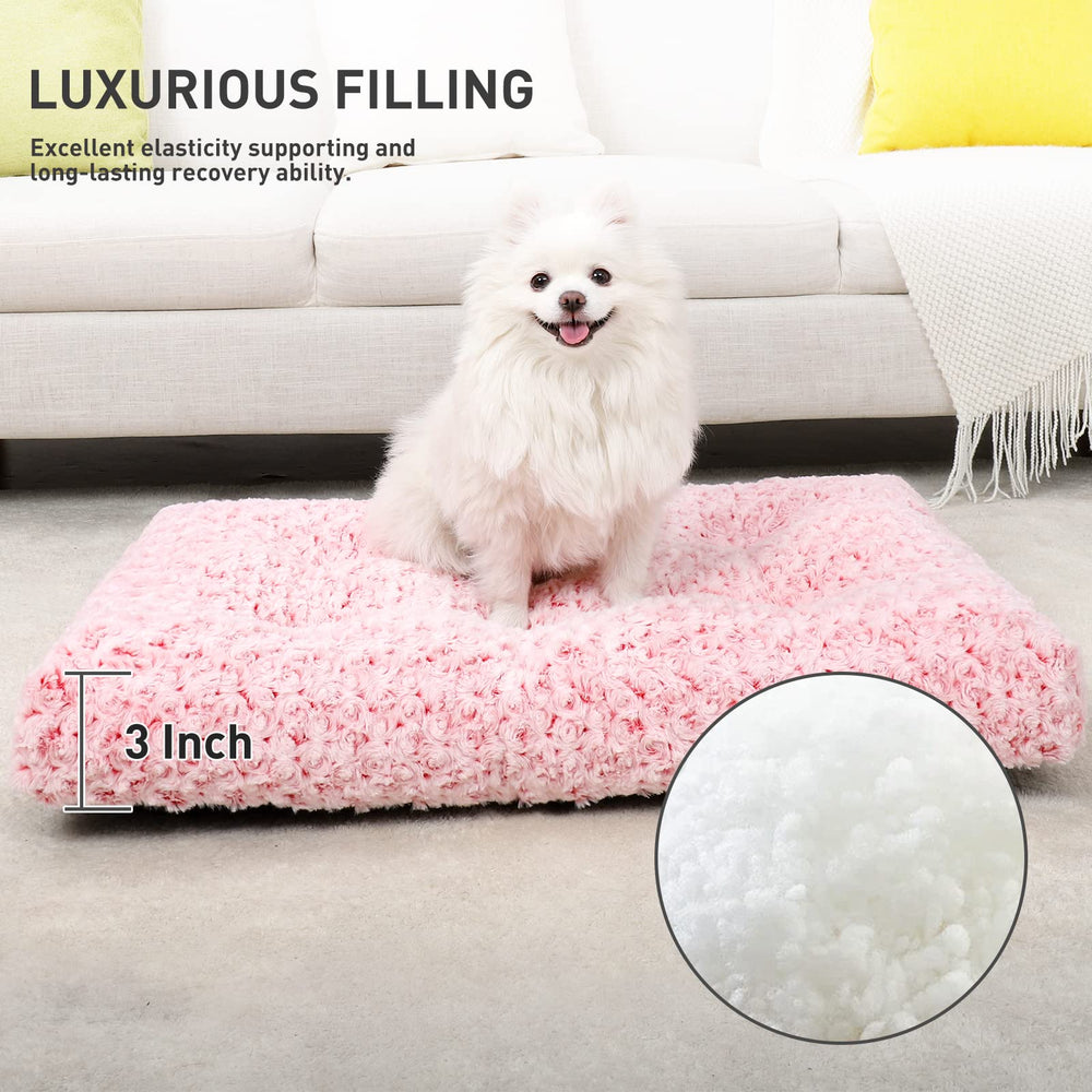 KSIIA Ultra-soft rose velvet bed in pink enhances cozy napping