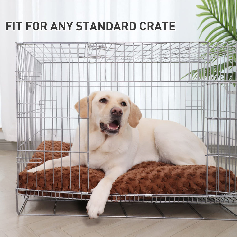 KSIIA Washable Dog Bed brown dog-in-bed demonstrates ample space for large breeds.