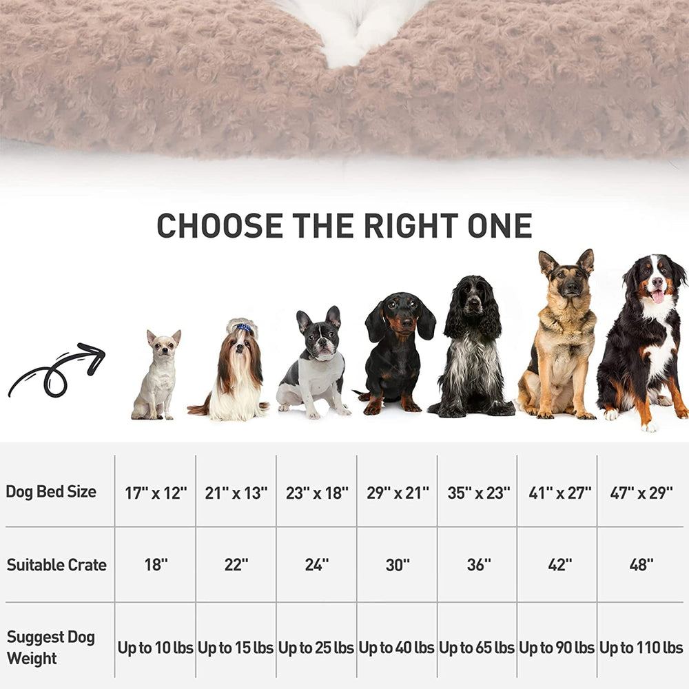 KSIIA Washable Dog Bed brown machine-washable fabric for easy cleaning.
