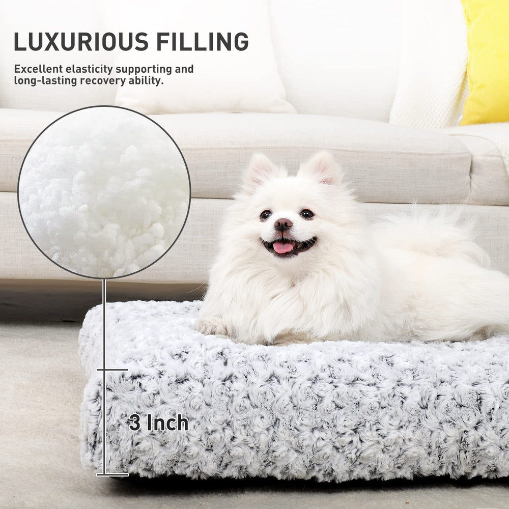KSIIIA washable dog bed Deluxe padding close-up reveals supportive 3-inch filling for joints.