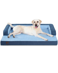 KSIIA Washable Dog Bed XL front view highlights orthopedic support for aging joints.