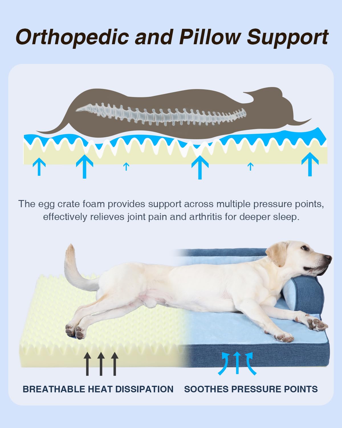KSIIA Washable Dog Bed XL side view showing plush warmth.