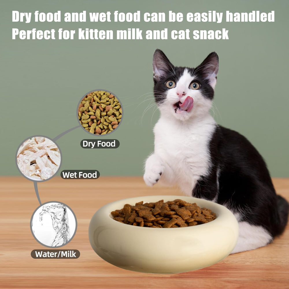 KTLECL cat bowl concave center improves feeding posture and neck comfort