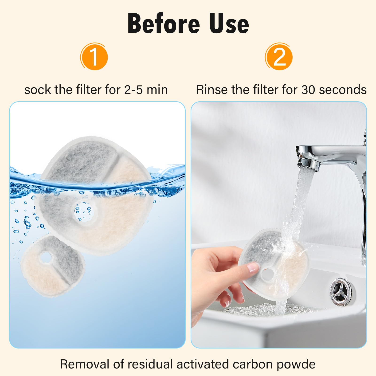 KTNAid rinse-before-use instruction ensures cleaner water.
