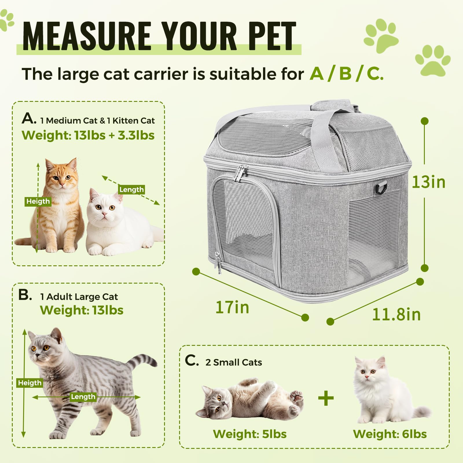 KTSOLRA soft-sided carrier collapses flat for easy storage during travel.