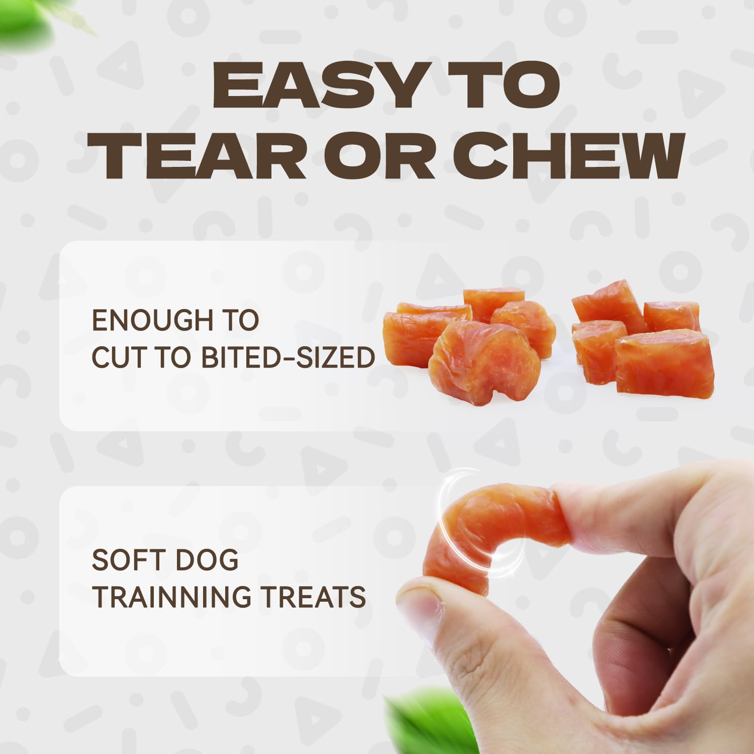 KUADELRO chicken sausage dog treats pill-wrap in action for easier meds.