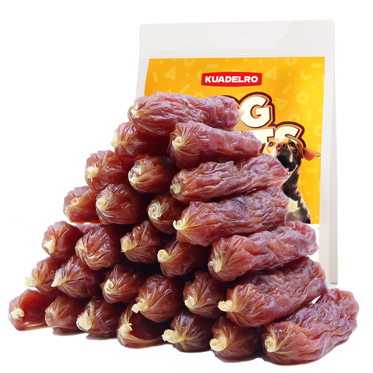 KUADELRO duck sausage treats packshot for training rewards.
