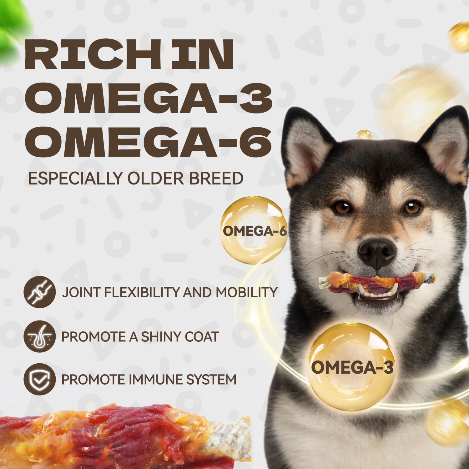 KUADELRO rico en Omega-3 para pelaje brillante y piel sana.
