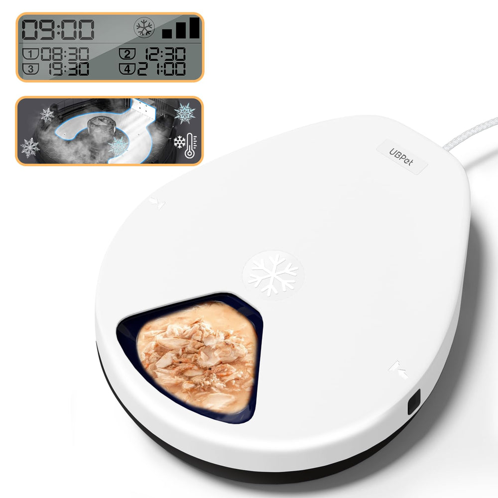 kubvici UBPET feeder front view shows compact refrigerated design for fresh meals.