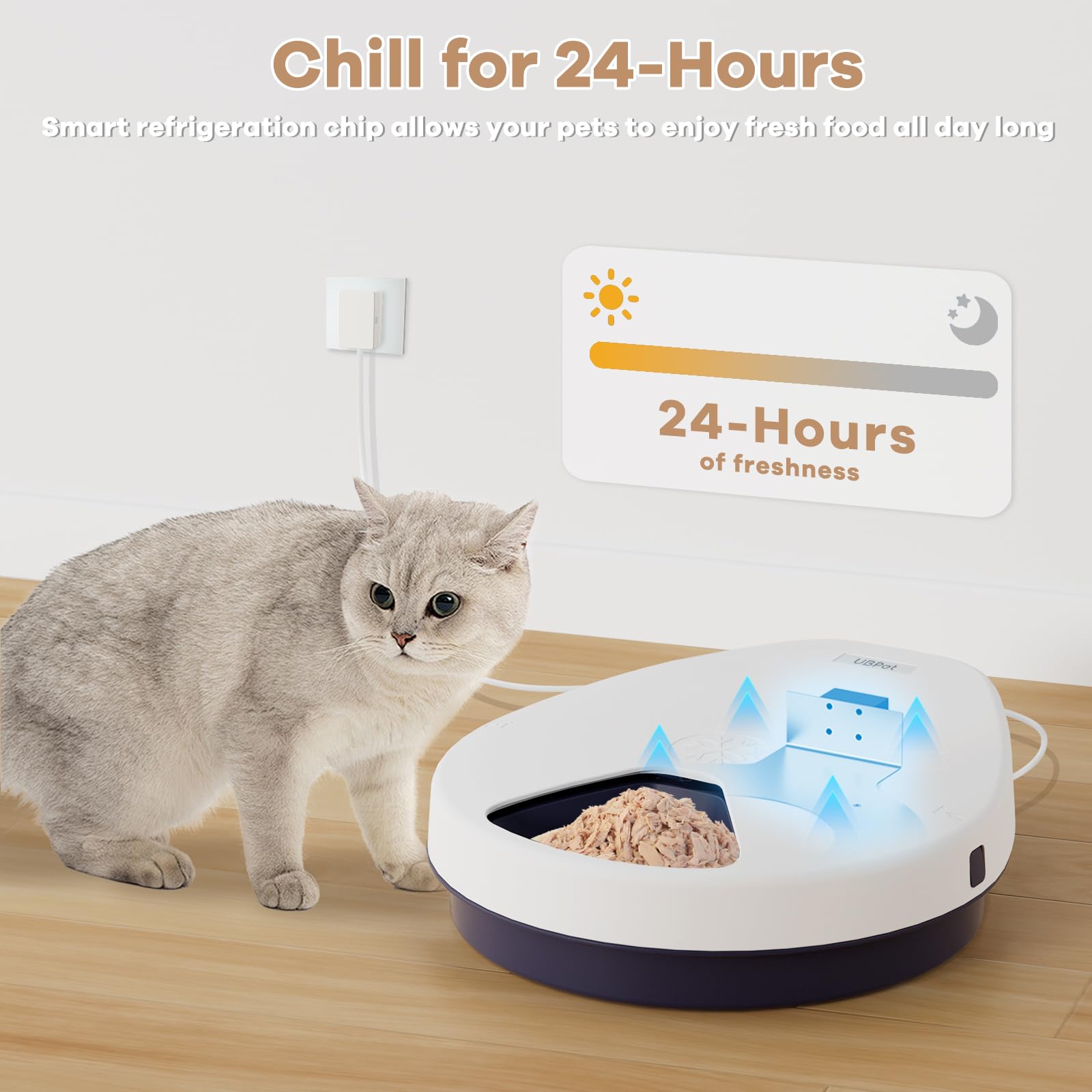 kubvici UBPET feeder LCD panel highlights simple scheduling for daily routines.