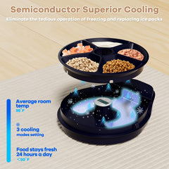 kubvici UBPET feeder semiconductor cooling maintains 50-59°F for fresh meals.