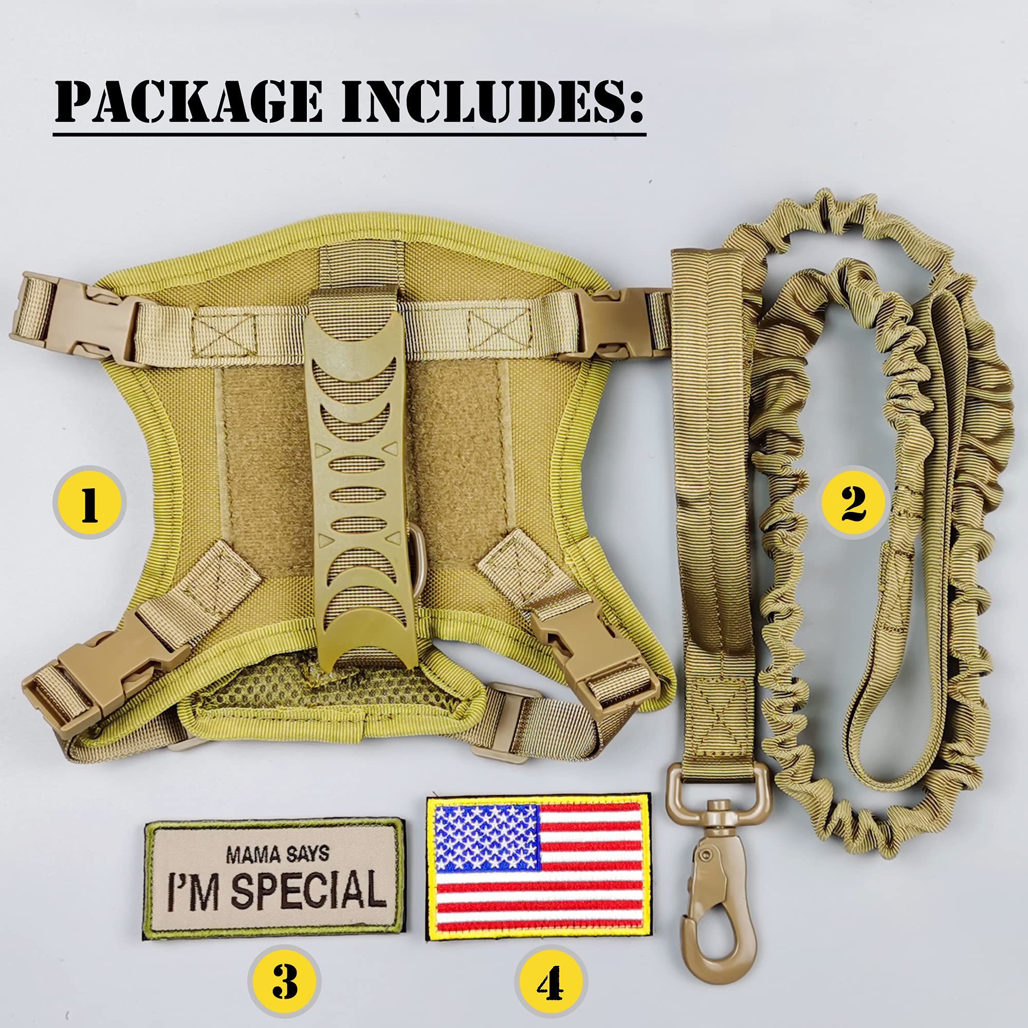 KUCDBUN Tactical Cat Harness 1050D nylon fabric for durable all-season use.