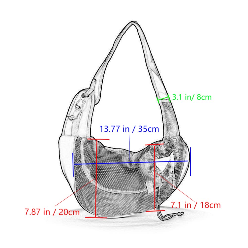 Kucehiup rose-red sling front pocket usage for essentials during walks