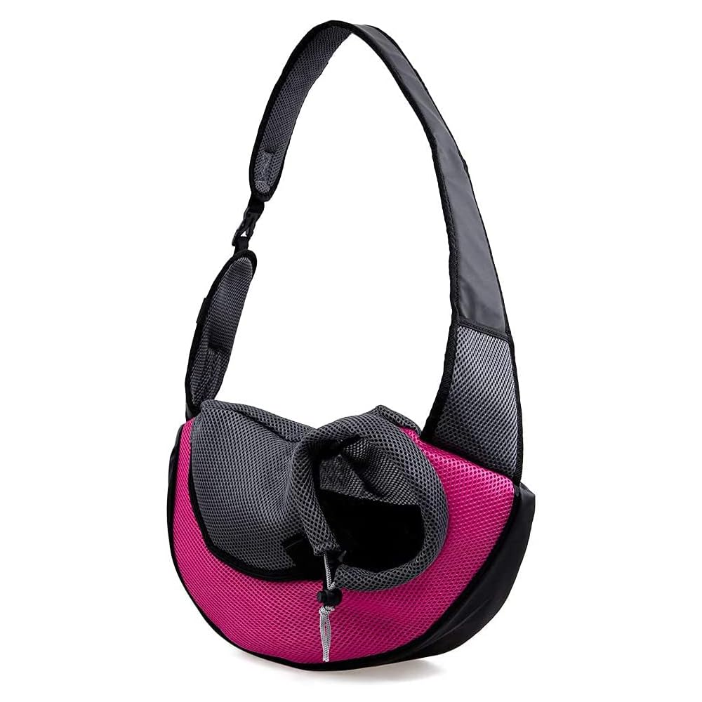 Kucehiup pet sling on shoulder for hands-free travel with small pets