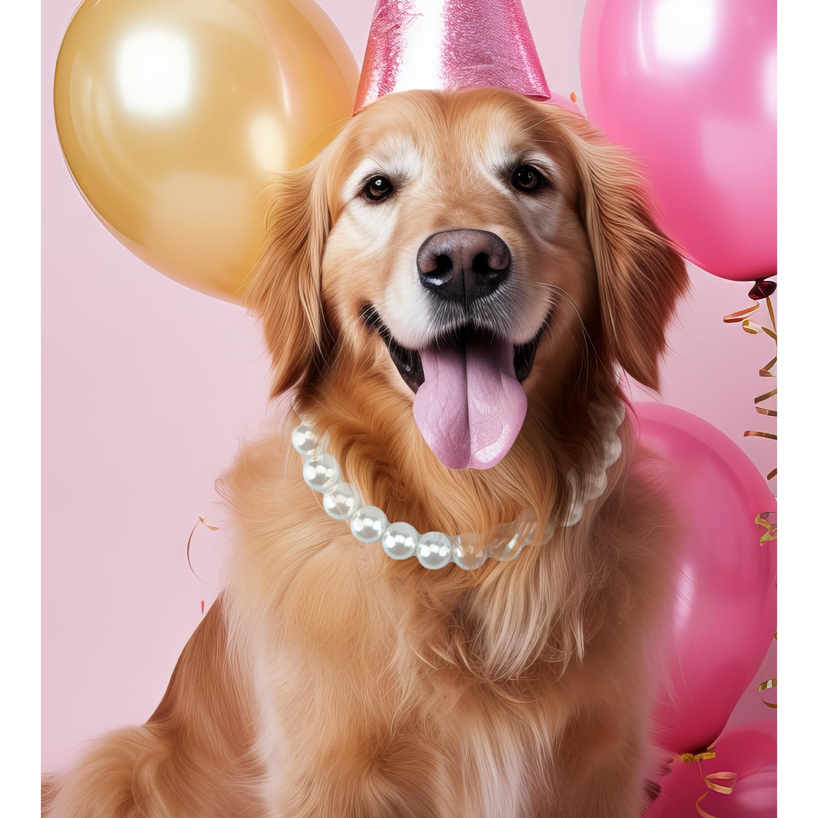 KUDES Chunky Pearl Dog Necklace makes a thoughtful gift for dog lovers.