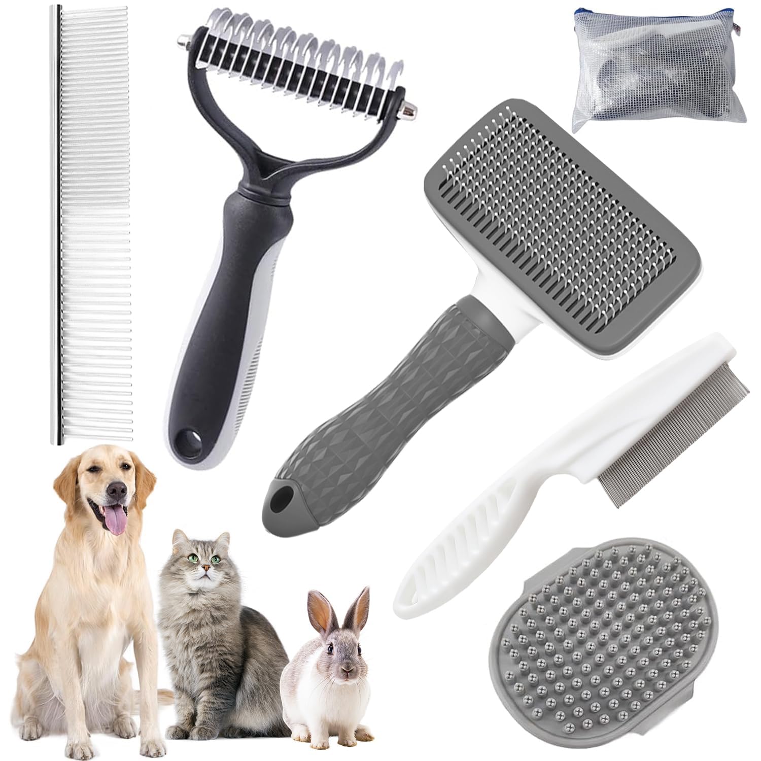 KUEIOX cepillo auto-limpiante para perros y gatos, facilita la eliminación de pelo suelto