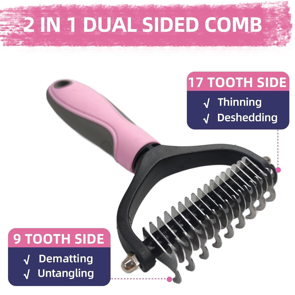 KUEIOX coarse and fine-tooth combs detangle and style fur