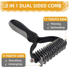 KUEIOX combs coarse and fine-tooth for detangling and styling.
