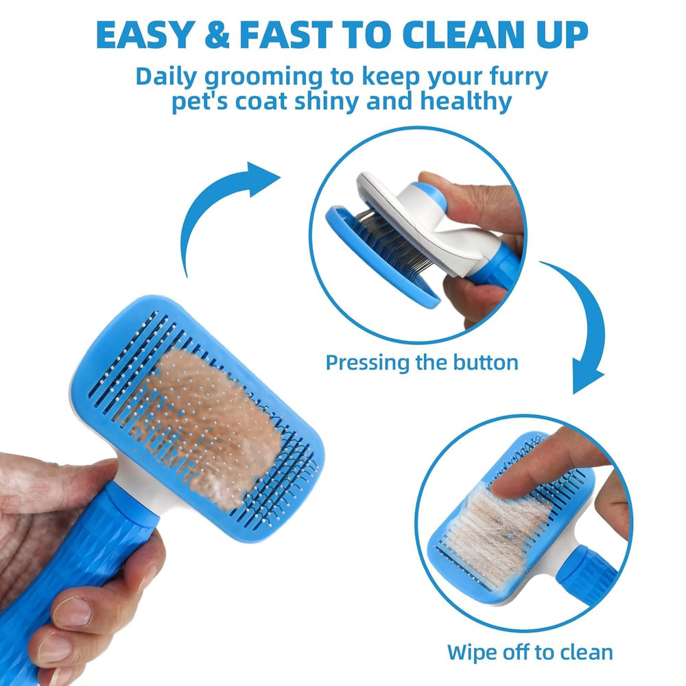 KUEIOX deshedding rake double-sided helps reduce undercoat shedding during grooming sessions