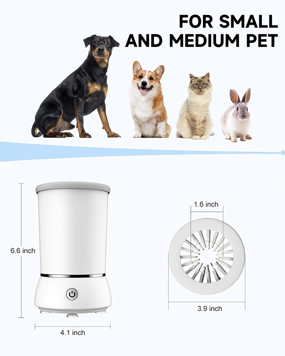 KUEIOX automatic paw washer in action for quick muddy paw cleanup