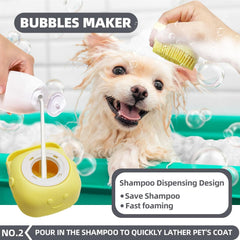 KUEIOX shampoo dispenser brush creates rich foam for faster baths.