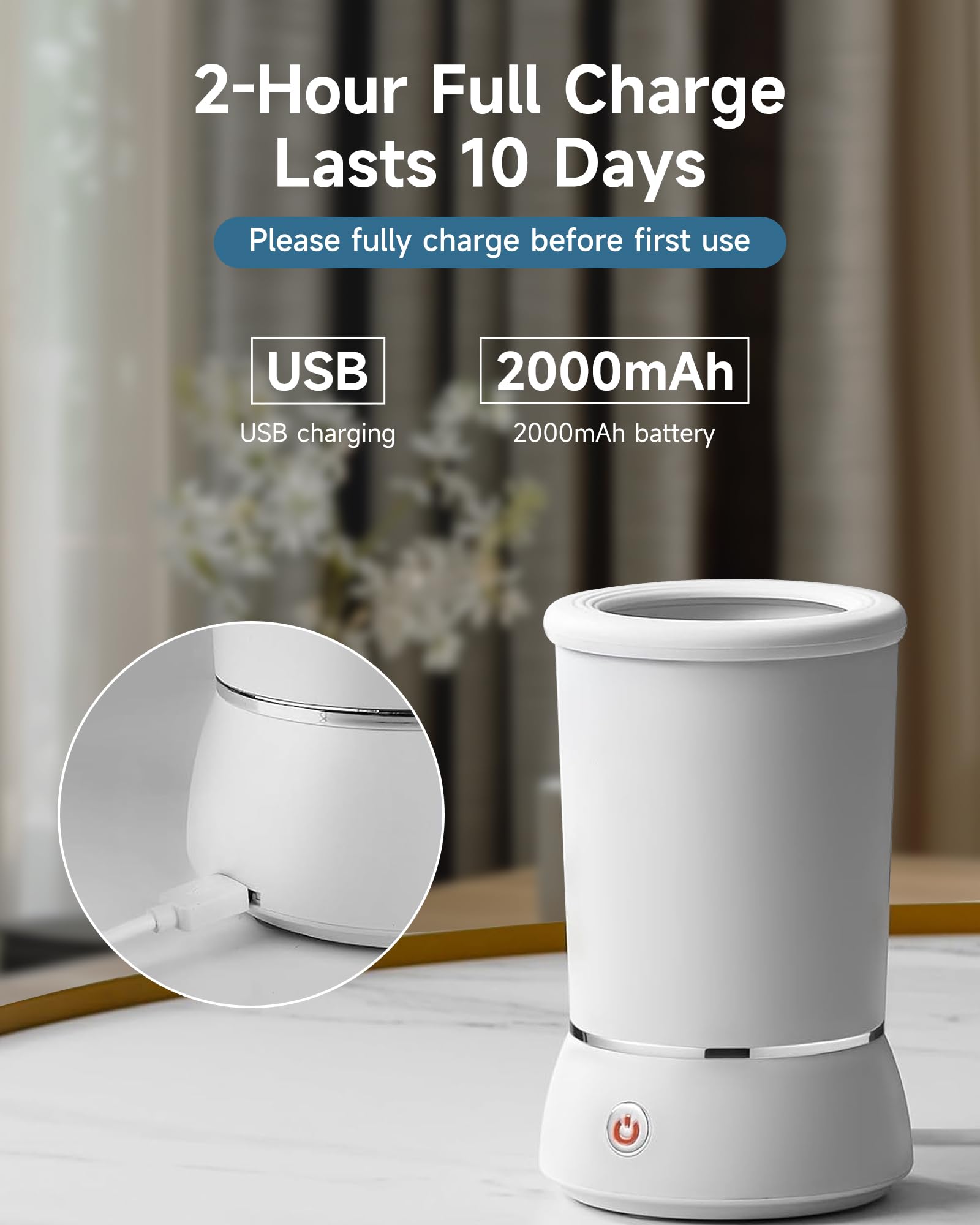 KUEIOX USB rechargeable paw cleaner shown charging