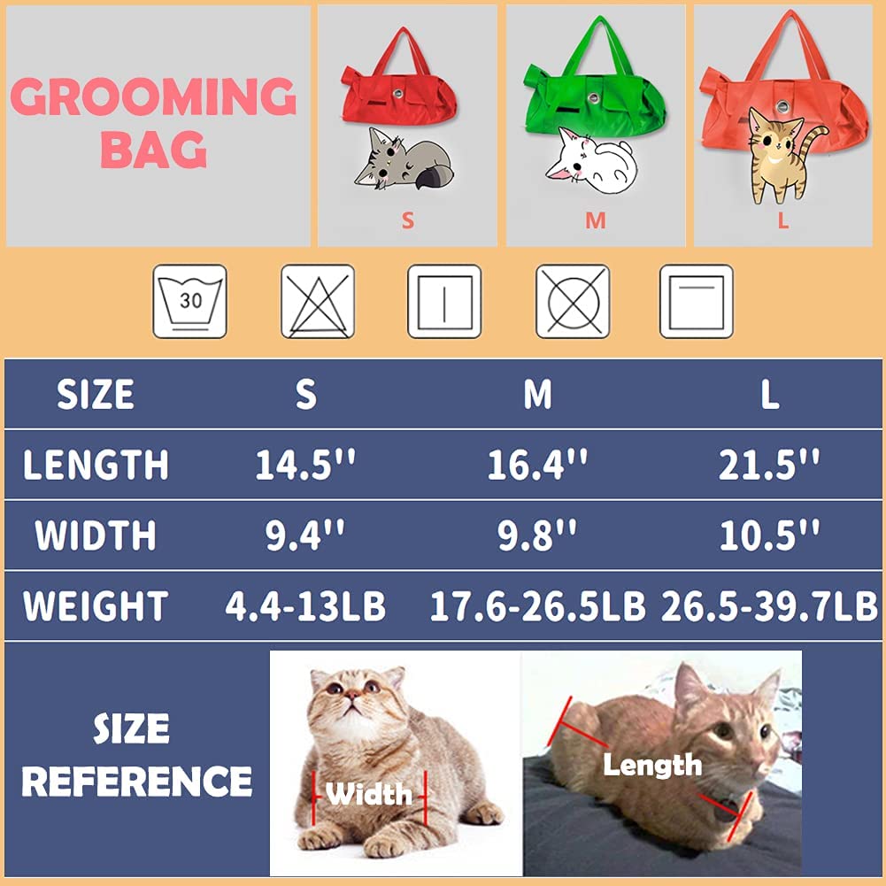 Kukaster Pet Cat Restraint Bag four-leg zipper closure immobilizing claws during grooming