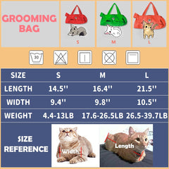 Kukaster Pet Cat Restraint Bag four-leg zipper closure immobilizing claws during grooming