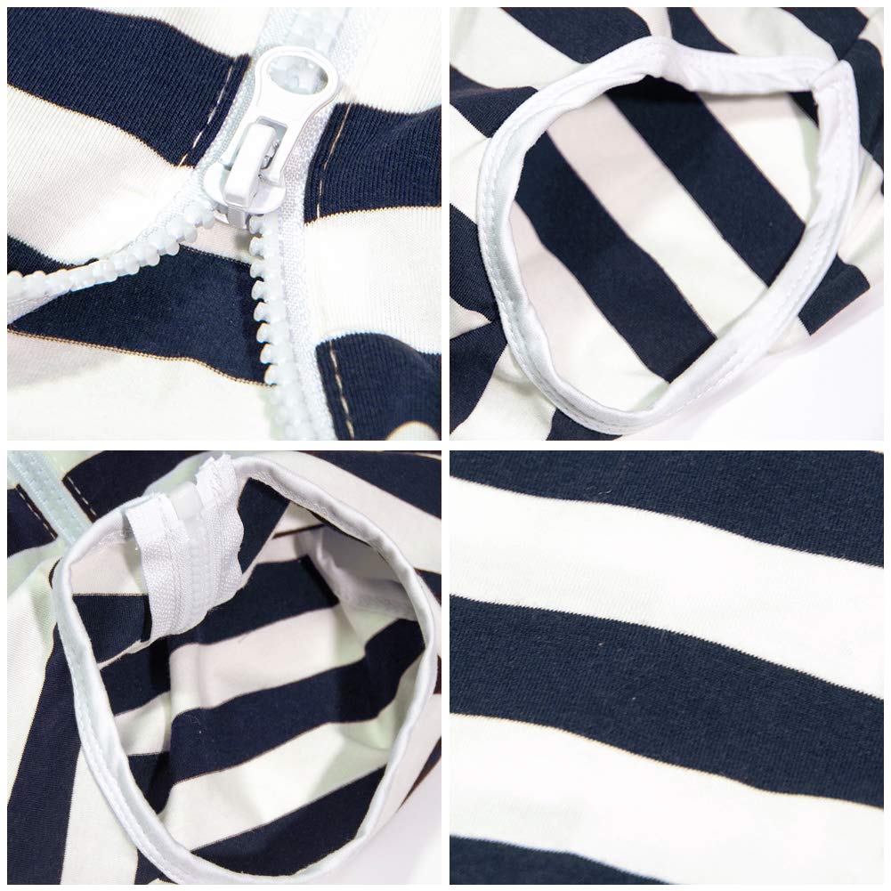 Kukaster Pet dog recovery suit back zip detail for easy wearing and secure fit.