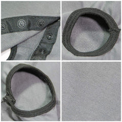 Kukaster Pet dog recovery suit gray back view demonstrates secure fit and gentle wound protection.
