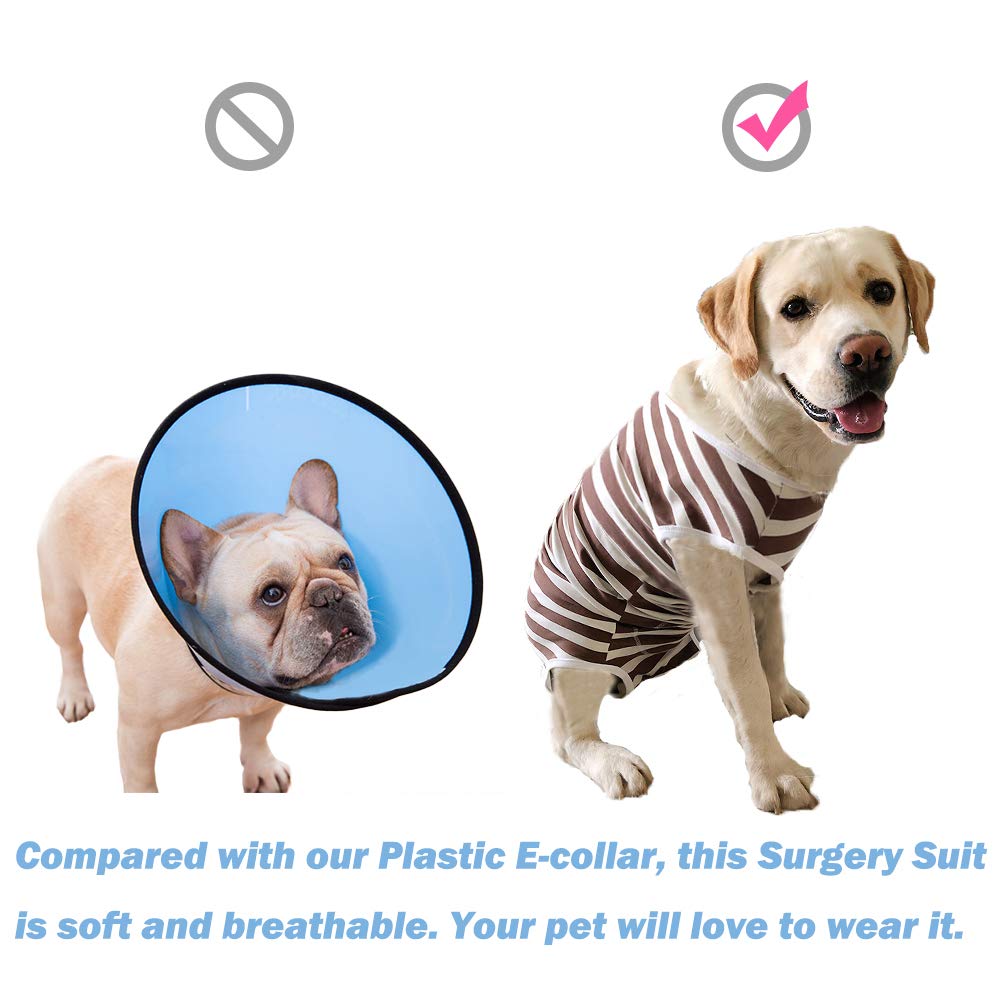 Kukaster Pet recovery suit worn on dog shows back-zip and pee-cut design