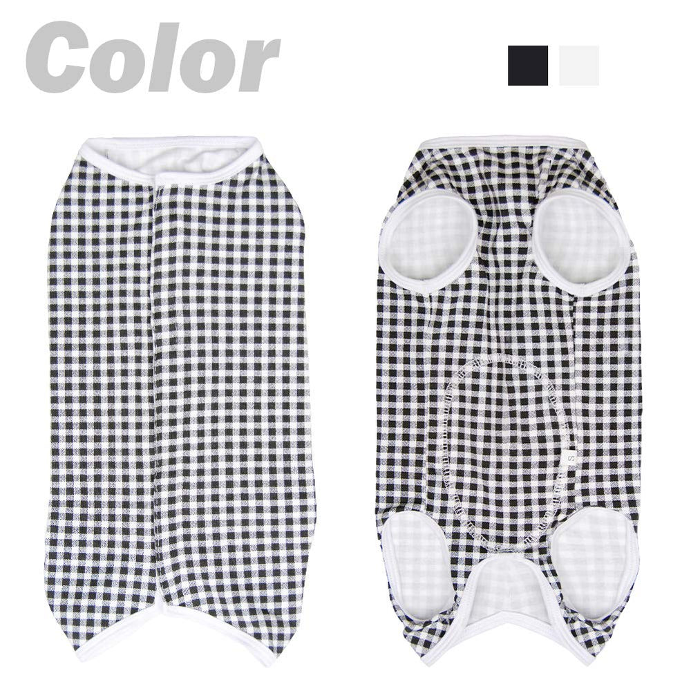 Kukaster Pet black white plaid recovery suit fabric is soft and breathable for comfort.