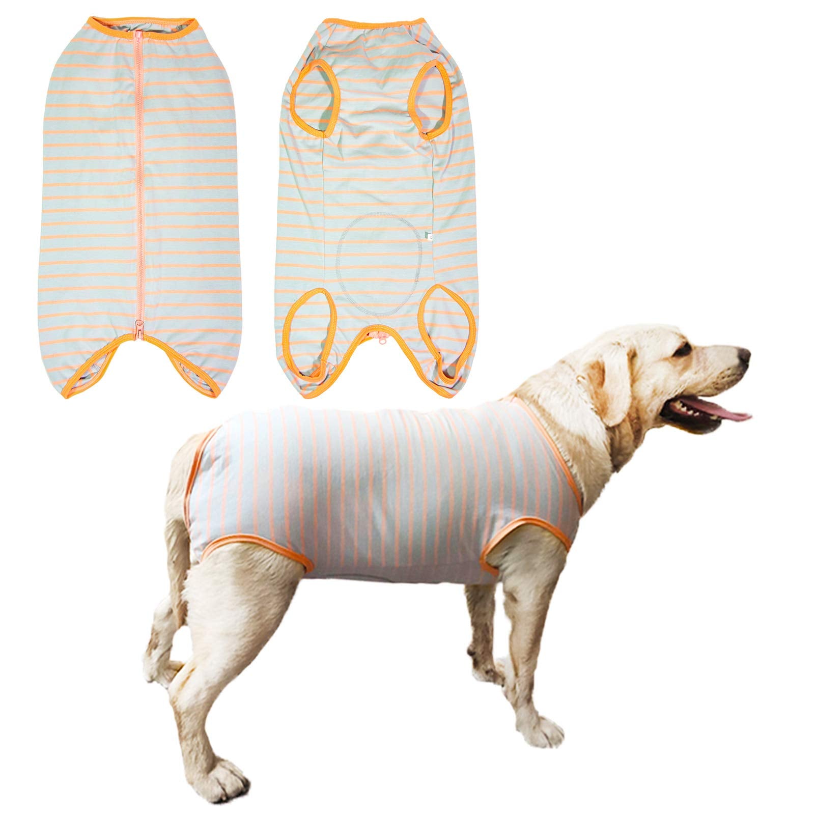 Kukaster Pet recovery suit back zip for easy on off and wound protection