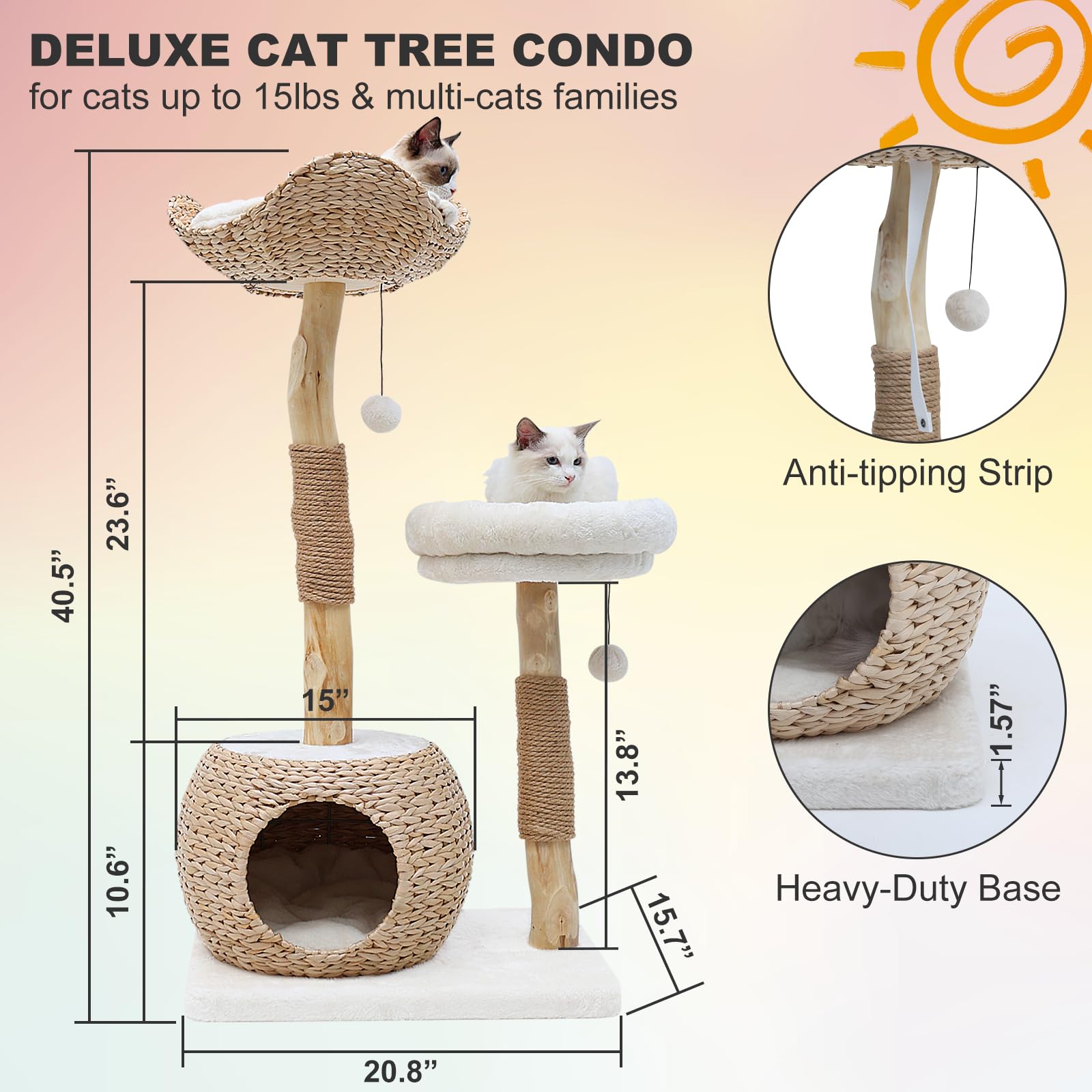 KULAMOON cat tree easy assembly and quick cleaning guidance.