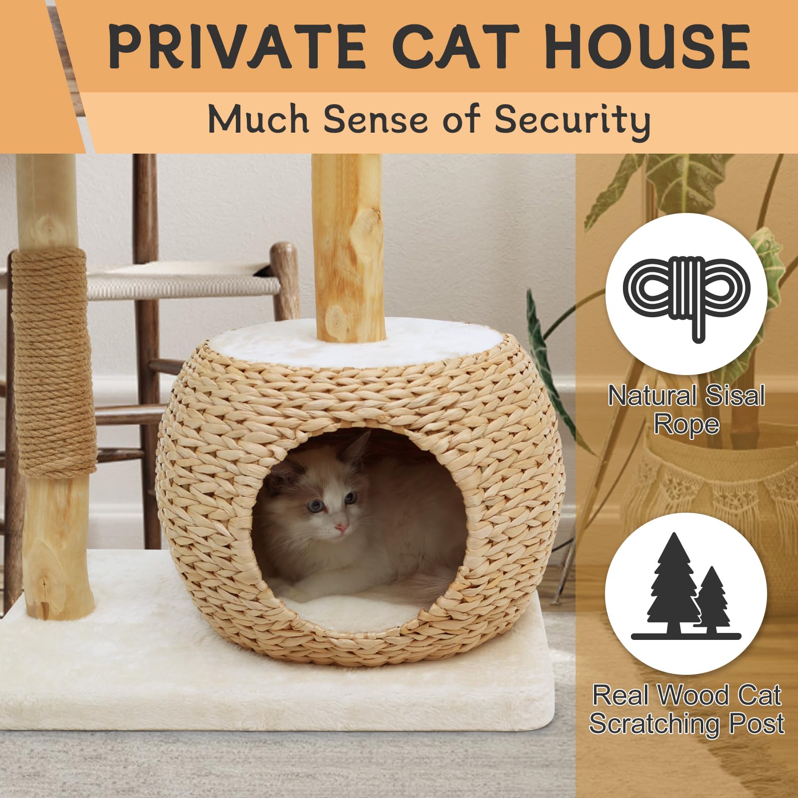 KULAMOON cat tree multi-cat play area supports social cats.