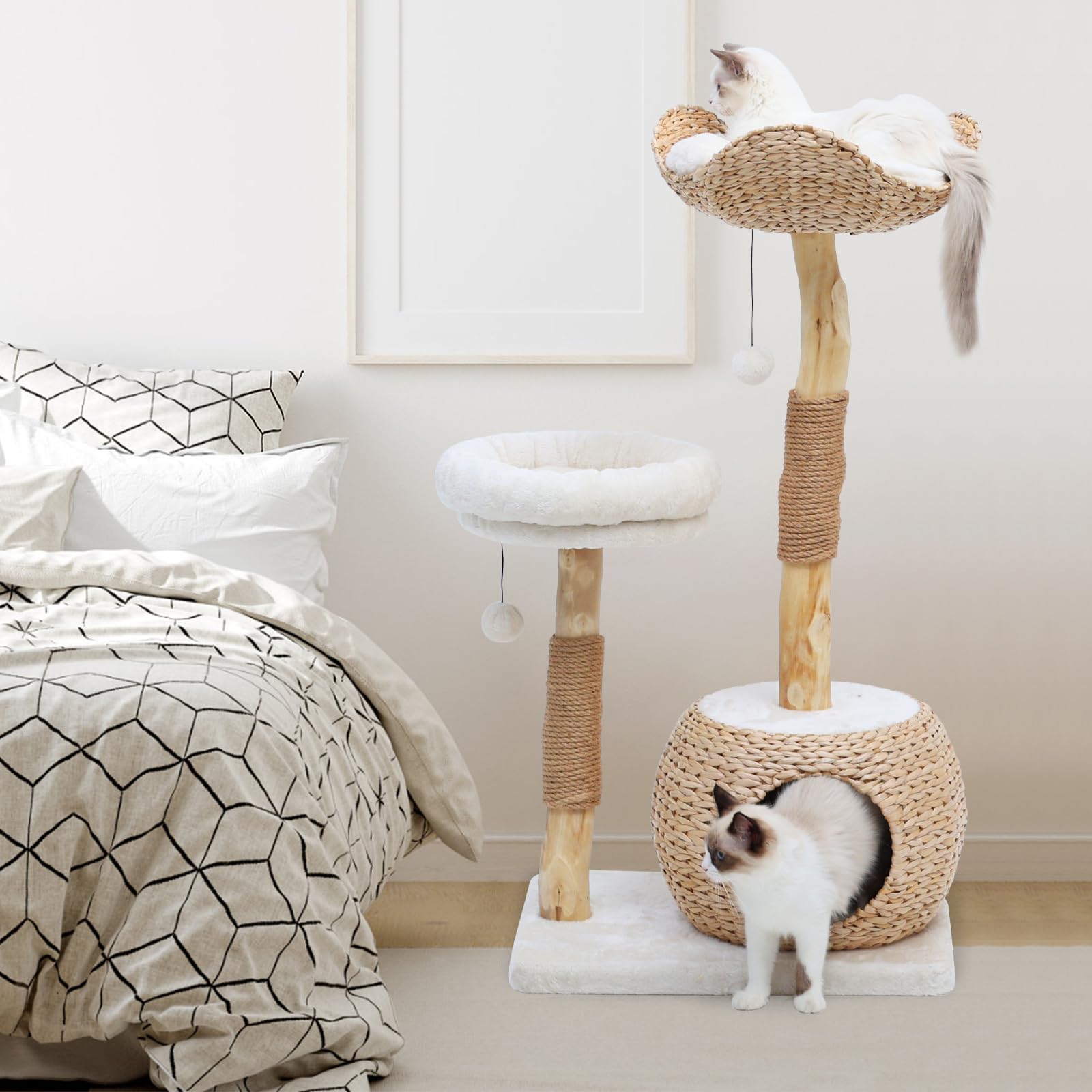 KULAMOON cat tree top cushion offers a cozy high perch for lounging.