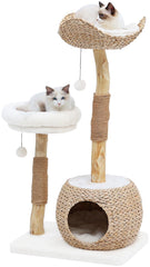 KULAMOON cat tree tower base demonstrates sturdy construction for large cats and multi-cat households.