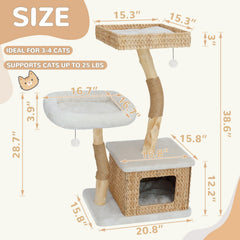 KULAMOON modern cat tree large perch offers cozy lounging for big cats