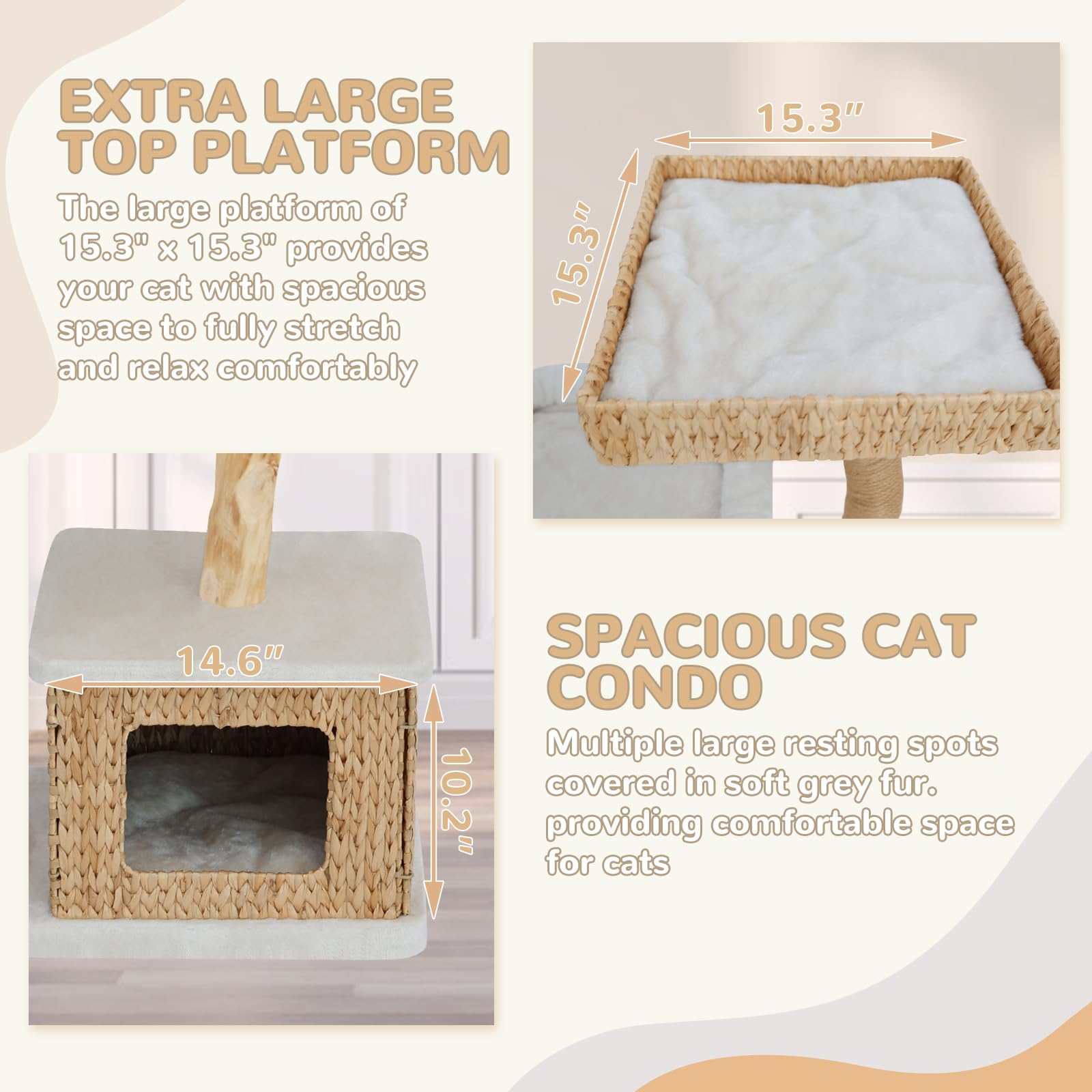 KULAMOON modern cat tree removable cushions simplify cleaning and upkeep