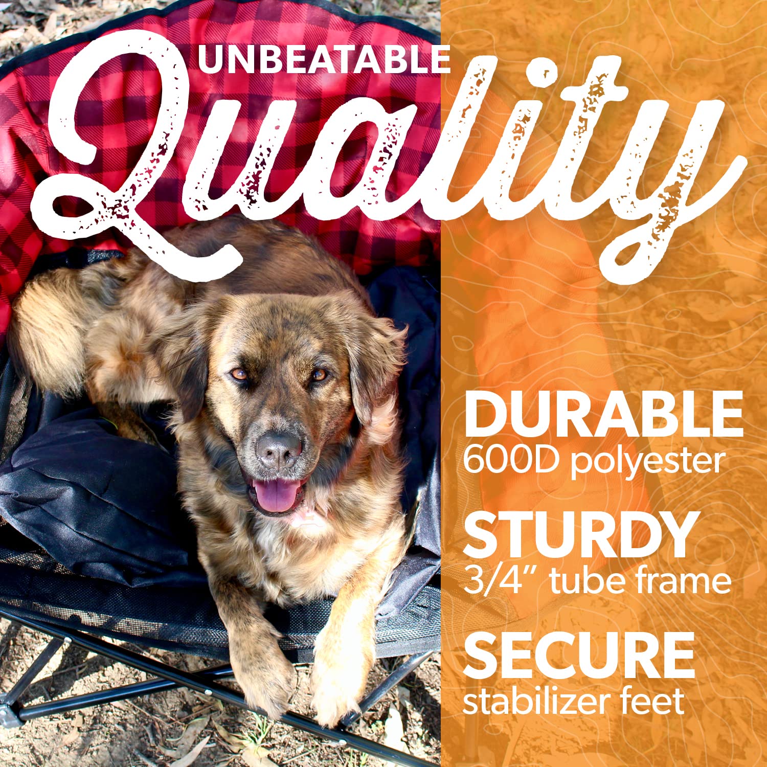 Kuma Lazy Bear Dog Bed folded compact for travel and storage