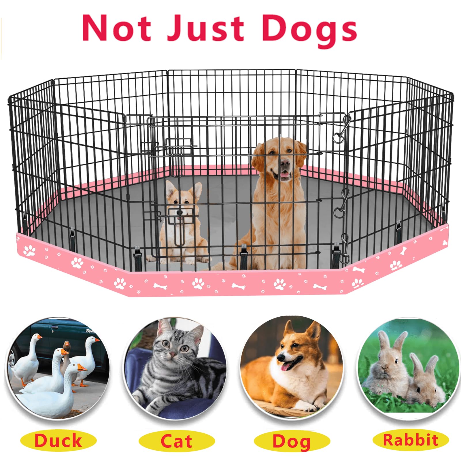 KUMOUARTS bottom pad pink suitable for dog crates and outdoor tents.
