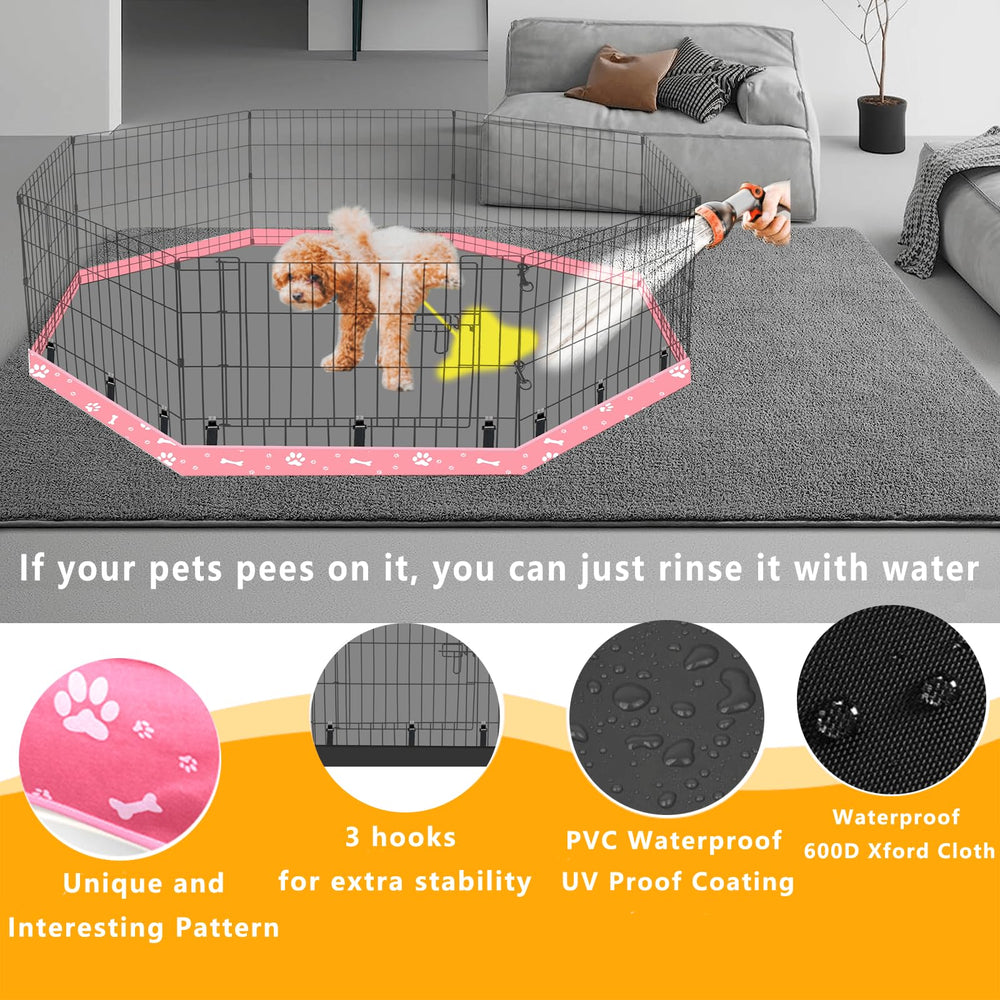 KUMOUARTS dog crate pad pink adds stylish, fade-resistant print.